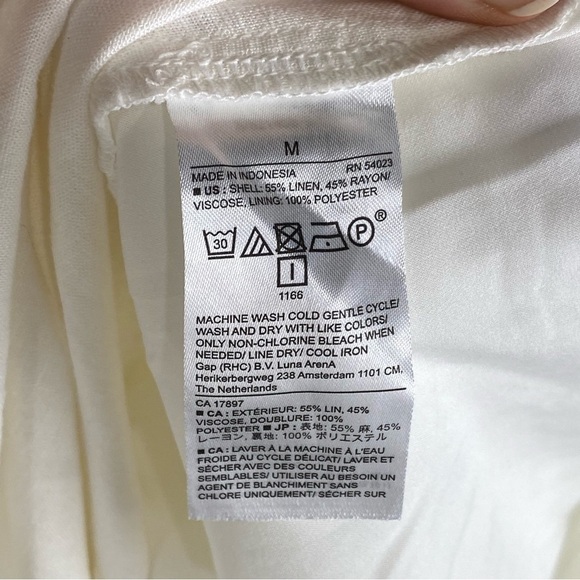 Banana Republic Linen Blend True Wrap Tie‎ Waist Puff Sleeve Mini Dress M (NWT) - Picture 7 of 9